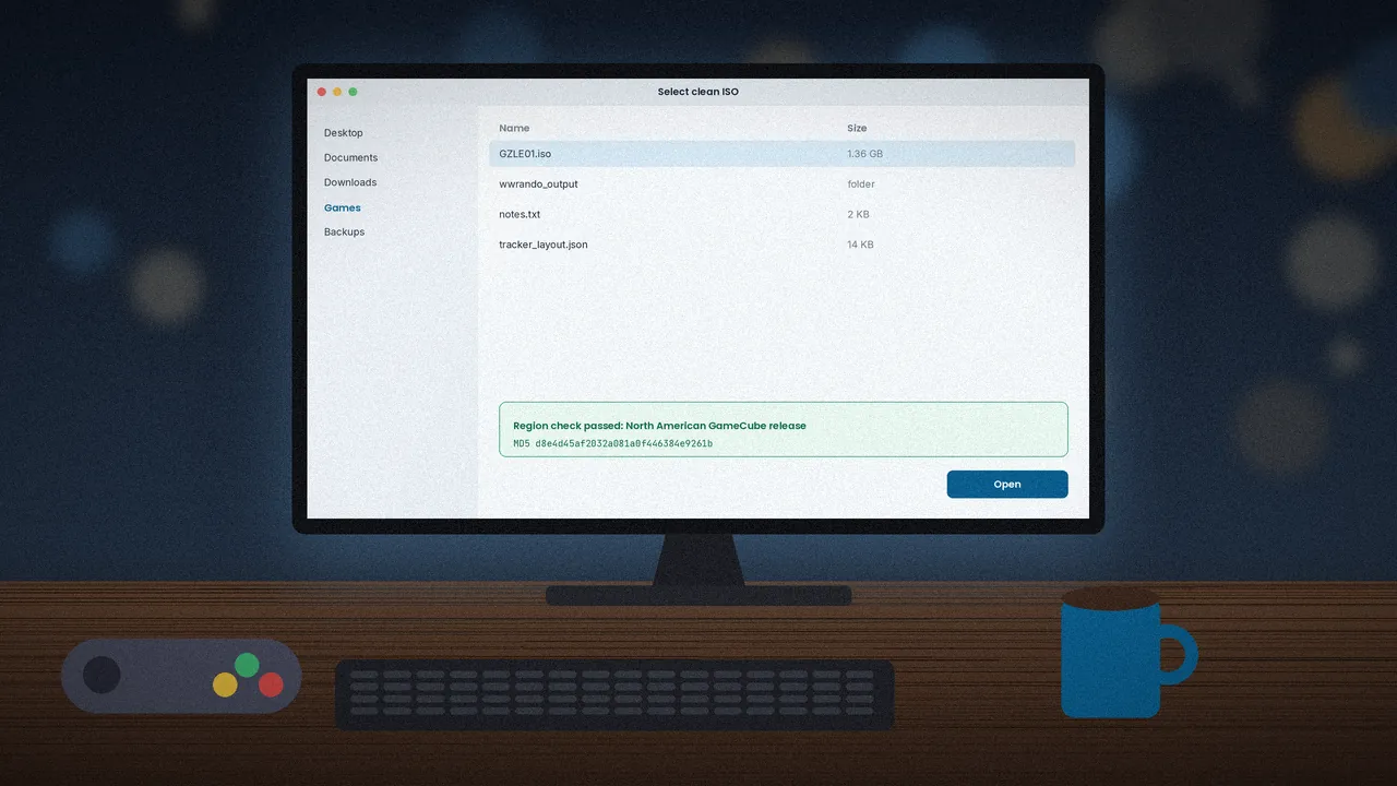 Desktop monitor showing the ISO selection window with a passed North American region check