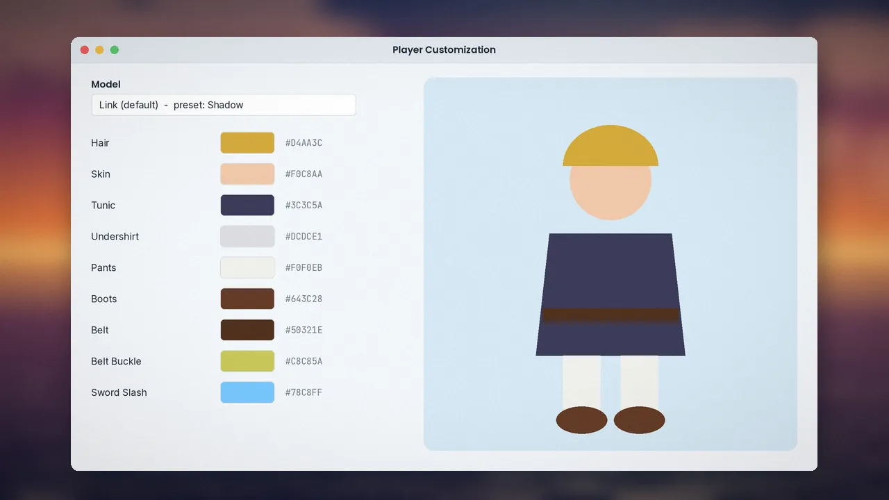 Player customization: Colour presets and custom palette pickers